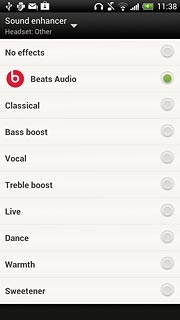 To select a headset type:Press Sound enhancer.