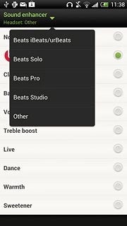 Press the required headset.