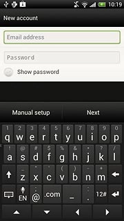 Press Email address and key in your email address (such as name@provider.com).
