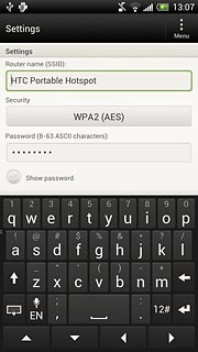 If you select a method of encryption:Press the field below Password and key in the required password.