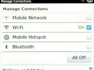 When the box next to the menu item is ticked (V), Wi-Fi is turned on.