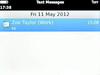 Highlight the required sender and press the Navigation key.