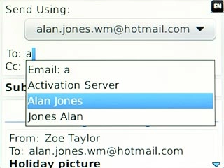 Highlight the required contact and press the Navigation key.