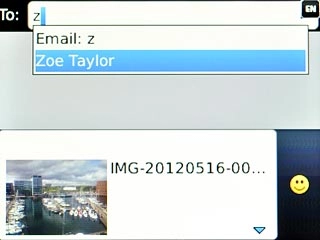 A picture message containing the picture or video clip is created.Key in the first letters of the required contact.Matching contacts are displayed.Highlight the required contact and press the Navigation key.