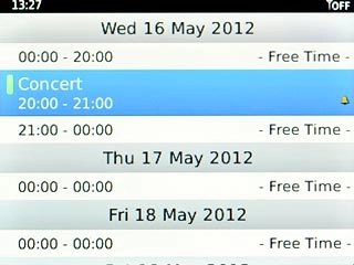Highlight the required appointment and press the Navigation key to view the appointment details.