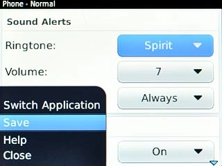 Scroll to Save and press the Navigation key.