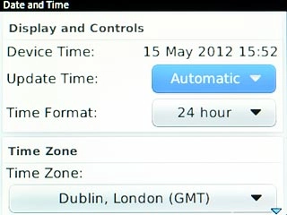 Scroll to Update Time and press the Navigation key.