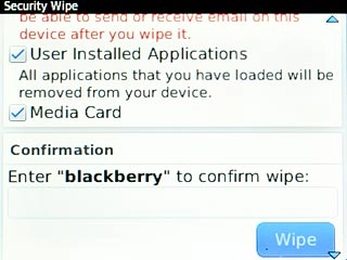 Scroll to Wipe and press the Navigation key to restore the factory default settings.Follow the instructions on the display to set up your phone and prepare it for use.