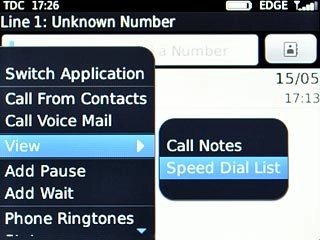 Scroll to Speed Dial List and press the Navigation key.