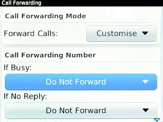 Highlight If Busy, If No Reply or If Not Reachable and press the Navigation key.