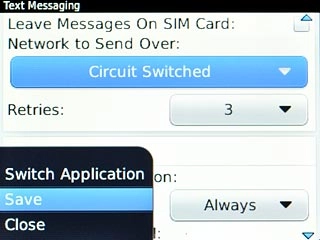 Scroll to Save and press the Navigation key.