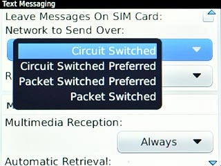 Scroll to Circuit Switched and press the Navigation key.