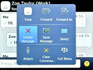Scroll to Delete Message and press the Navigation key to confirm.