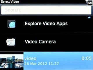 Highlight the required video clip and press the Navigation key.