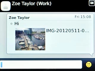 Highlight the text input field.Write the text for your picture message.