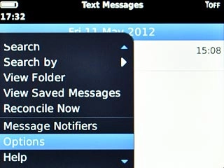 Scroll to Options and press the Navigation key.