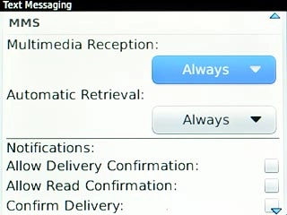 Scroll to Multimedia Reception and press the Navigation key.