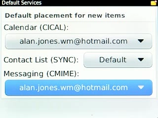 Scroll to Messaging (CMIME) and press the Navigation key.
