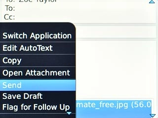 Scroll to Send and press the Navigation key.