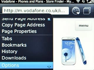 Scroll to Options and press the Navigation key.