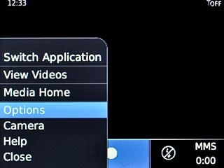 Scroll to Options and press the Navigation key.