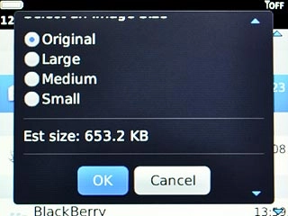 Scroll to OK and press the Navigation key.An email message containing the picture or video clip is created.Key in the first letters of the required contact.Matching contacts are displayed.
