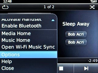 Scroll to Options and press the Navigation key.