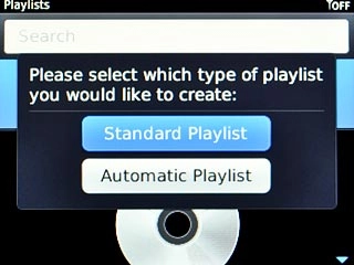 Highlight Standard Playlist or Automatic Playlist and press the Navigation key.
