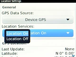 Highlight Location On or Location Off and press the Navigation key.
