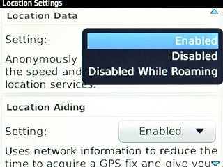 Highlight Enabled, Disabled or Disabled While Roaming and press the Navigation key.