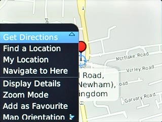 Scroll to Get Directions and press the Navigation key.