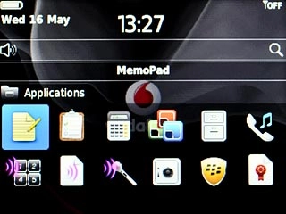 Scroll to MemoPad and press the Navigation key.