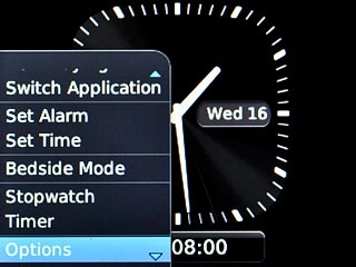Scroll to Options and press the Navigation key.
