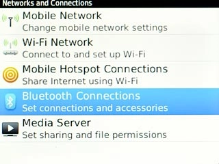 Scroll to Bluetooth Connections and press the Navigation key.