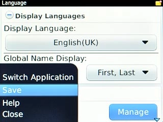 Scroll to Save and press the Navigation key.