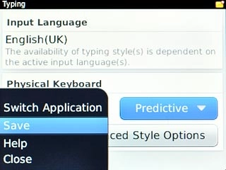 Scroll to Save and press the Navigation key.
