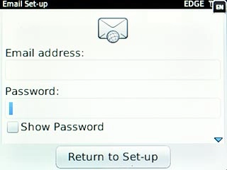 Highlight the field below Password and key in the password for your email account at your email provider.