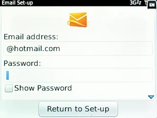 Highlight the field below Password and key in the password for your email account at your email provider.