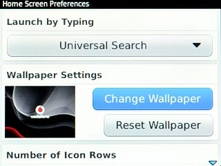 Scroll to Change Wallpaper and press the Navigation key.