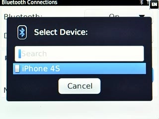 Highlight the required device and press the Navigation key.Check that the same access code is displayed on both devices.