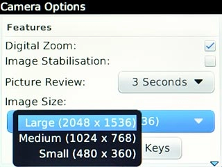 Highlight the required resolution and press the Navigation key.