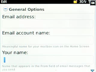 Highlight the field below Your name and key in the required sender name.