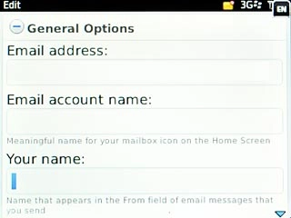 Highlight the field below Your name and key in the required sender name.