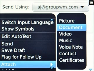 Scroll to Document and press the Navigation key.Go to the required folder.