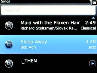 Highlight the required audio file and press the Navigation key.Repeat the procedure to add more audio files to the playlist.