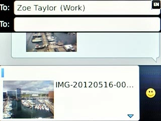 Press the text input field.Write the text for your picture message.