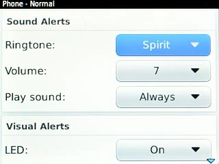 Scroll to Ringtone and press the Navigation key.
