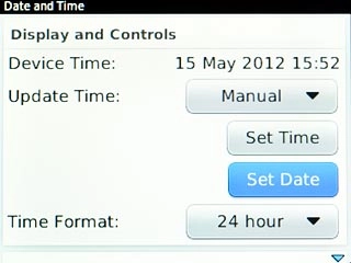 Scroll to Set Date and press the Navigation key.
