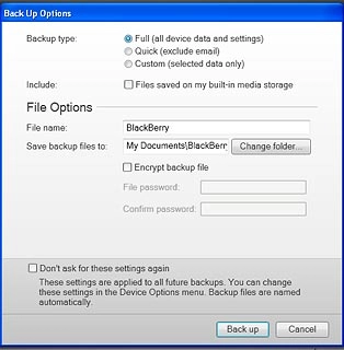 Click Full (all device data and settings).