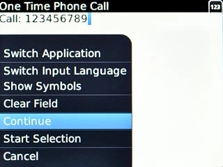 Scroll to Continue and press the Navigation key.